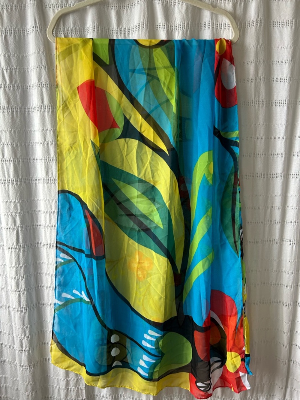 Indigenous Bright Multicolor Abstract Silky Scarf - Picture 5 of 7